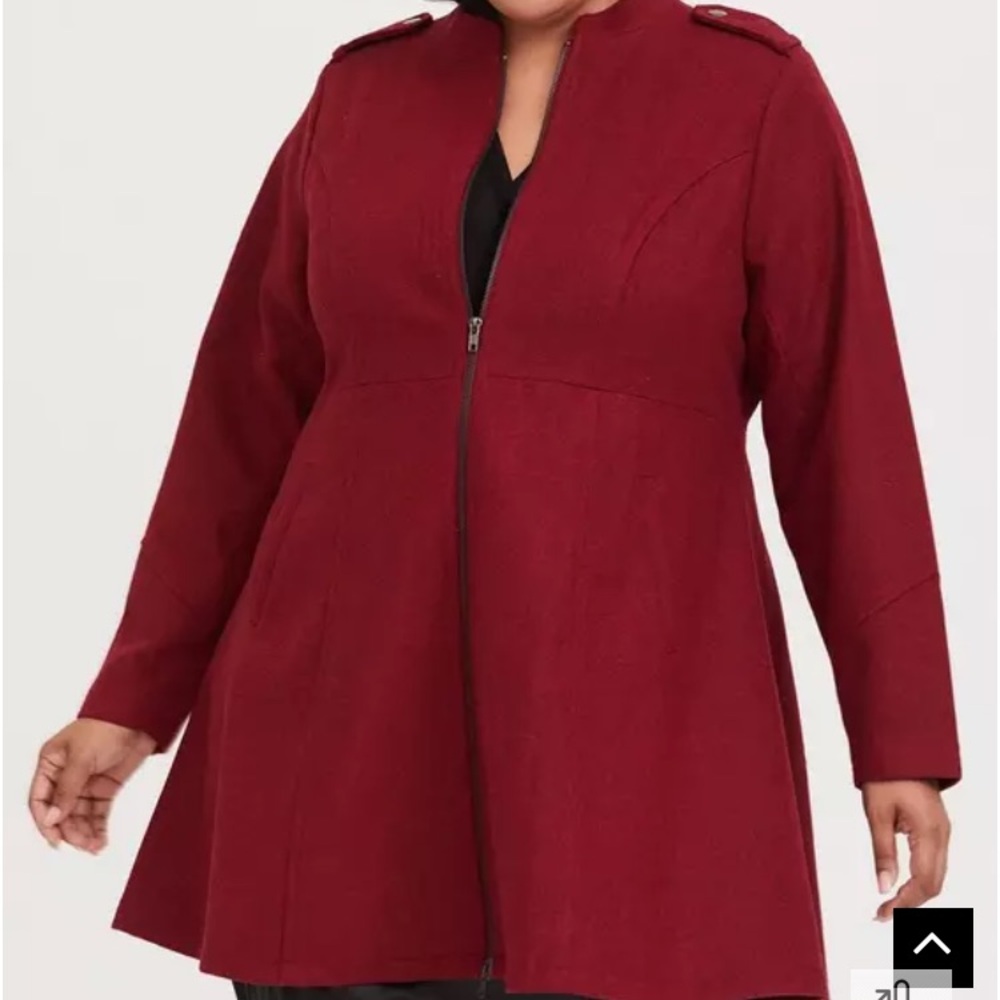 Torrid Wool Zip-Front Fit And Flare Coat